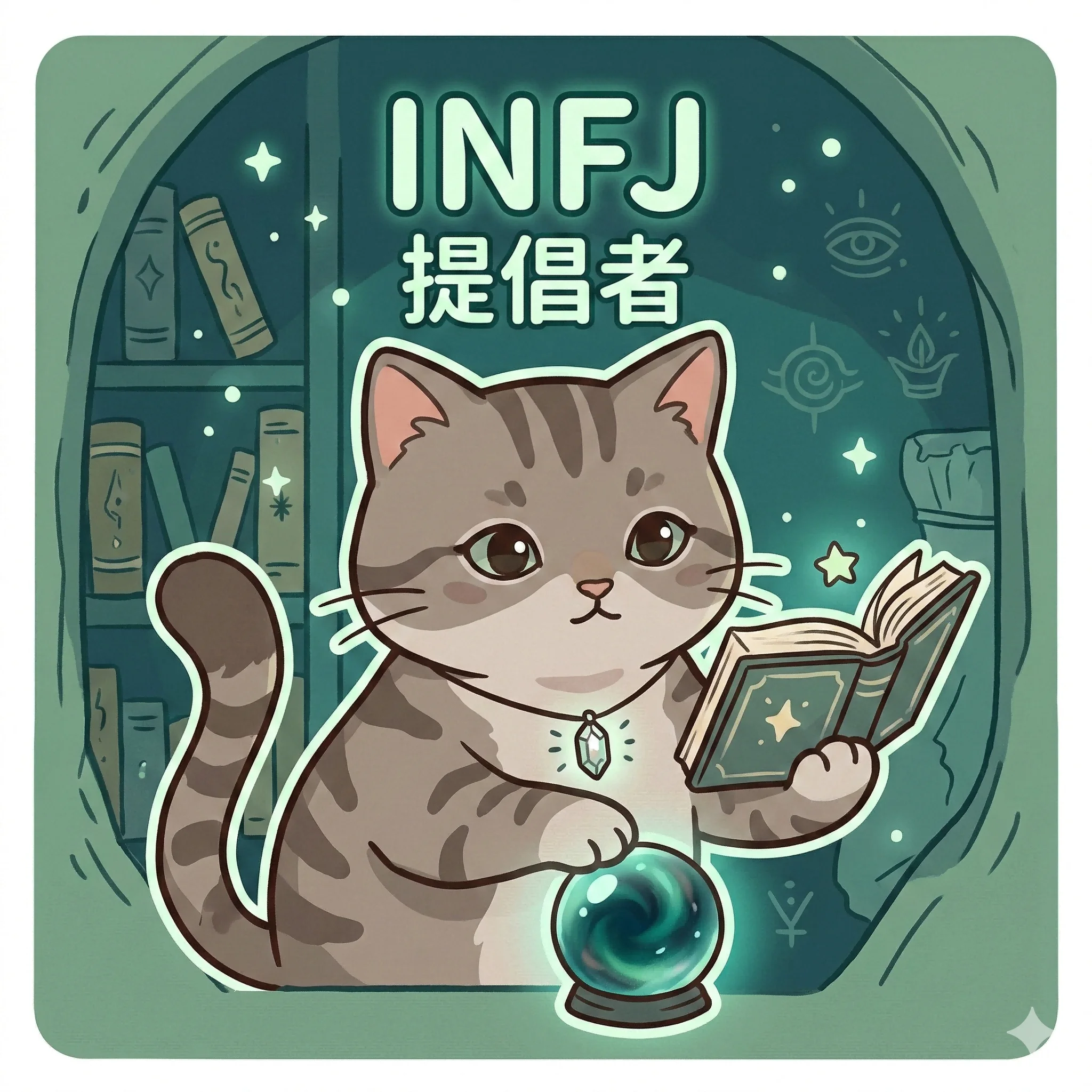 INFJ 提倡者 MBTI 人格貓｜馥靈之鑰