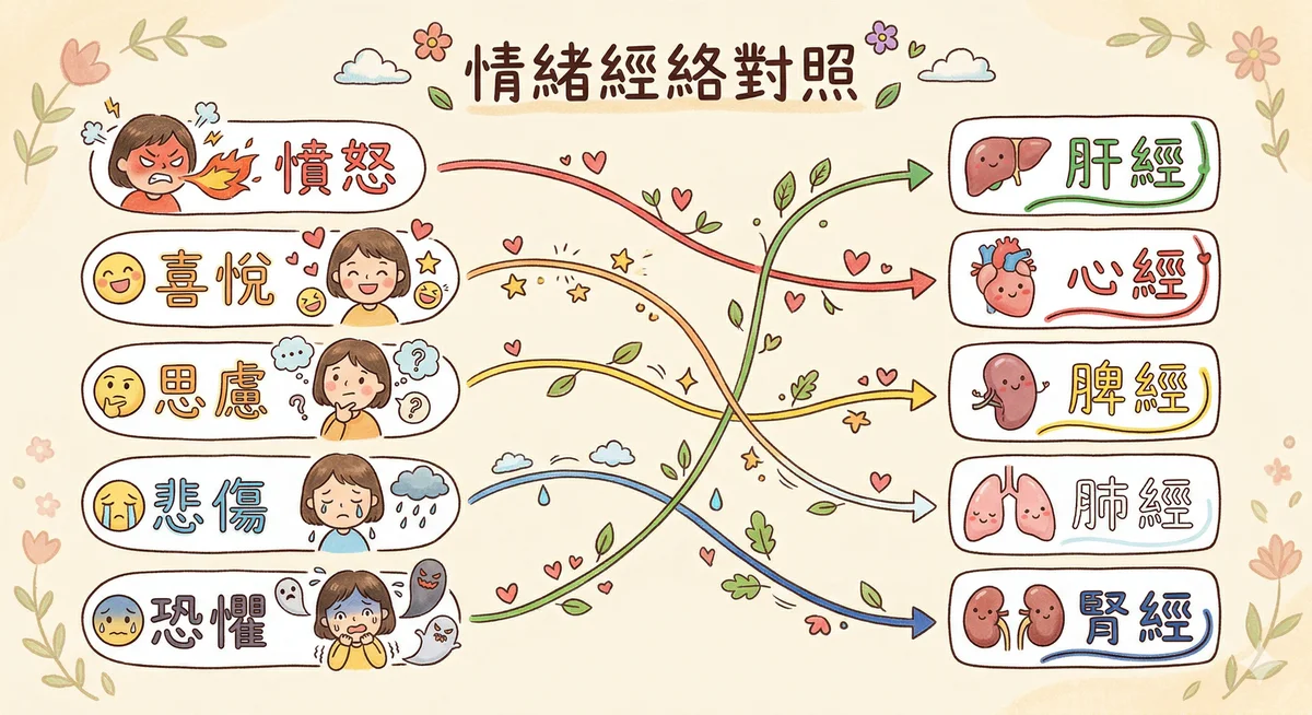 情绪经络对照