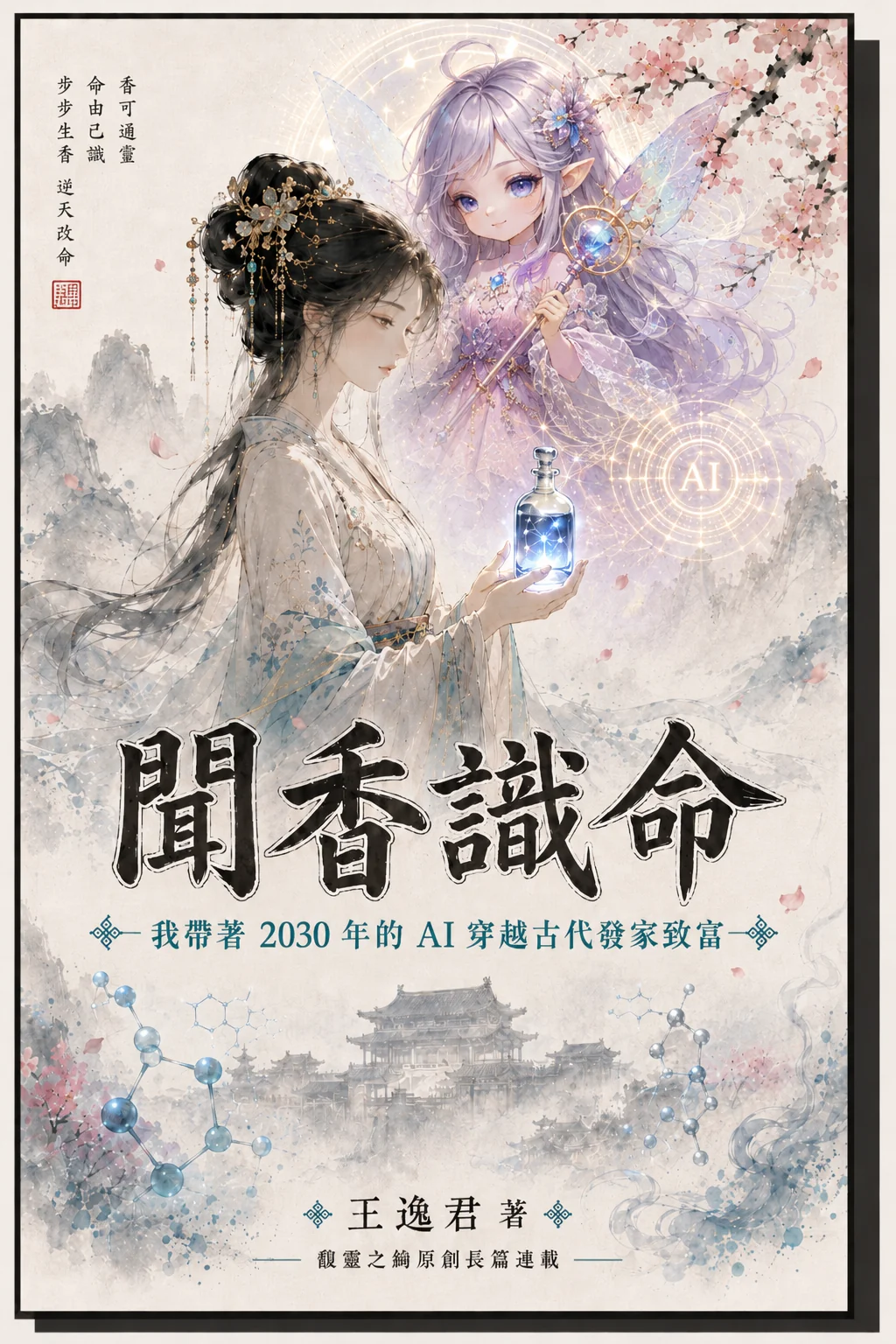 《聞香識命》書封 · 趙馥靈手持精油瓶 · 王逸君著 · 2026 多巴胺新版