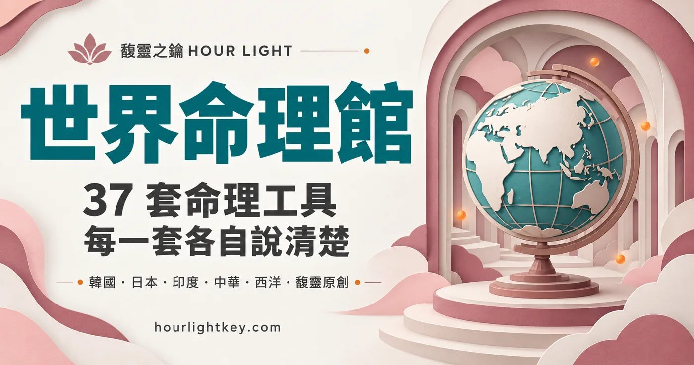 世界命理館：37 套命理工具，每一套各自說清楚。韓國・日本・印度・中華・西洋・馥靈原創